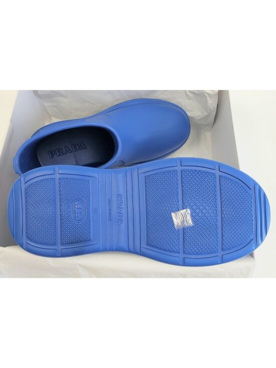 PRADA Mellow Men\'s Logo Ankle Rain Boots Blue Size 44 / US 11 - Italy Made